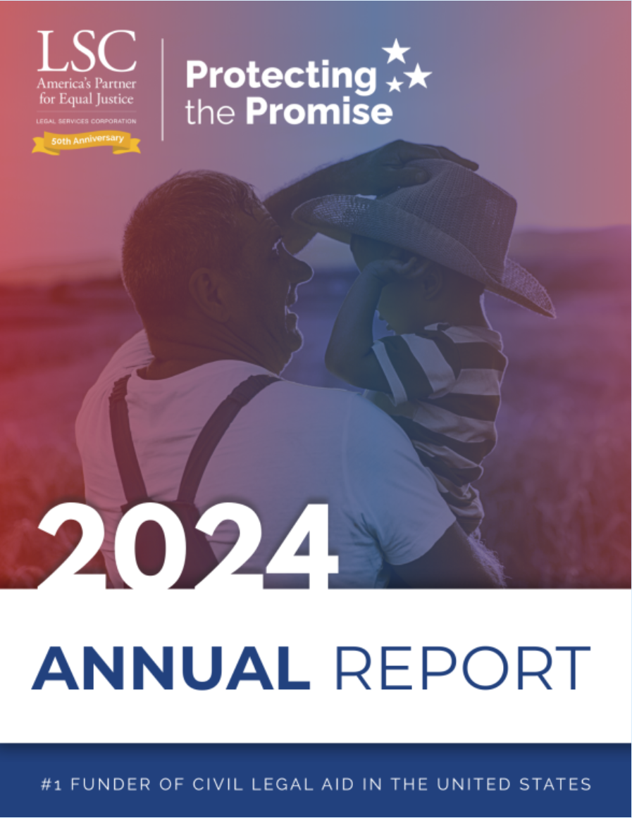 2024 annual report cover featuring a father holding a child